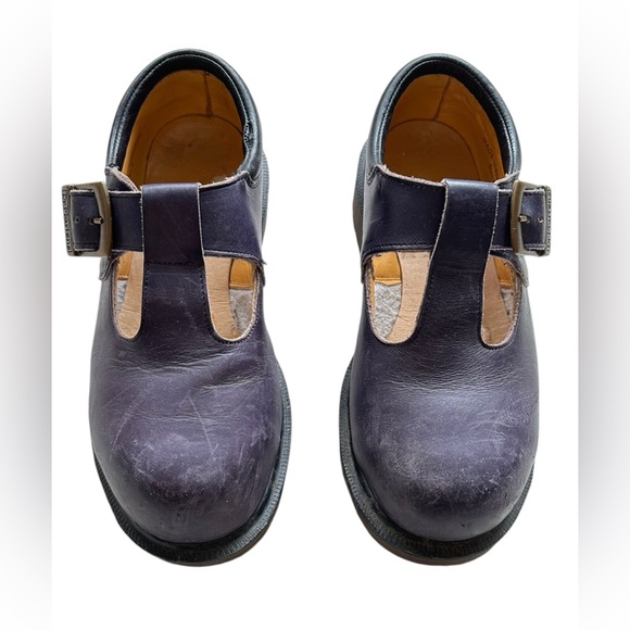 Vintage Dr. Martens T Strap Mary Jane Steel Toe Shoes Made in England Size 4 - Picture 2 of 12